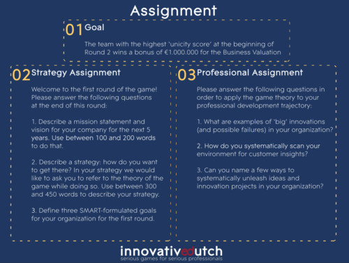 Snapshot of assignment as part of the game