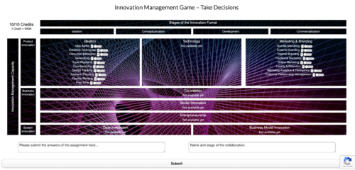 Example of decision-making page